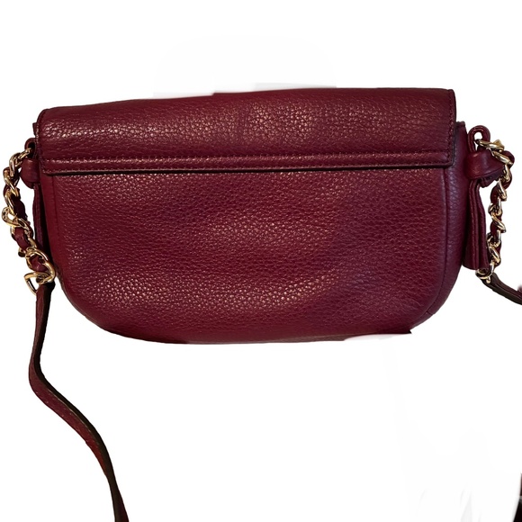 Tory Burch Harper Mini Crossbody Red Pebbled Leather Double-T Logo - Picture 2 of 5